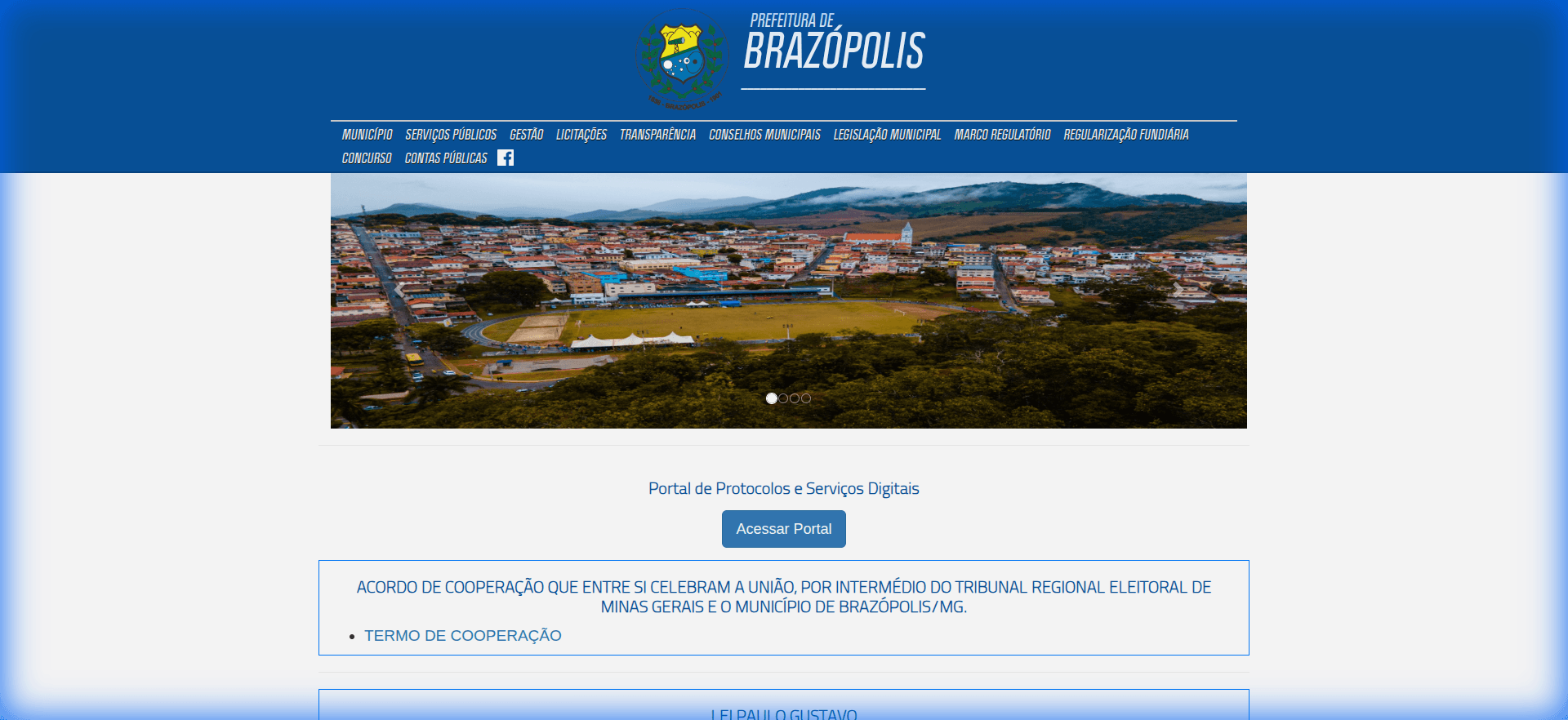 Homepage, versão antiga