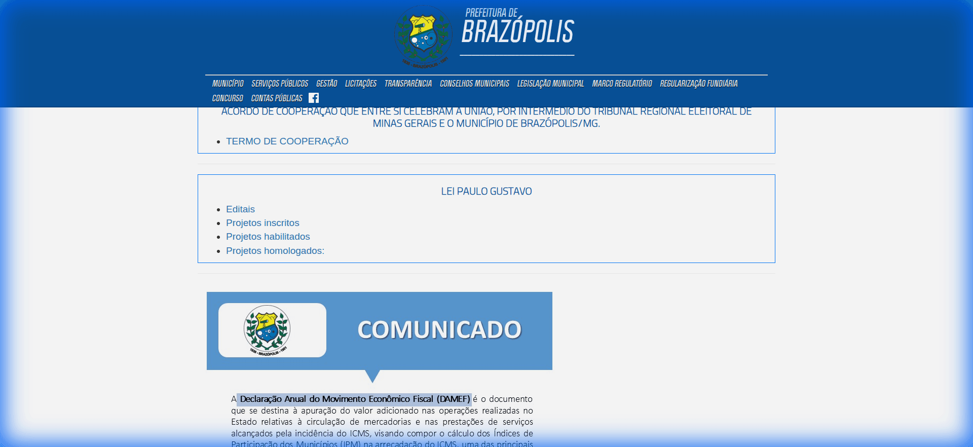 Conteúdo, versão antiga